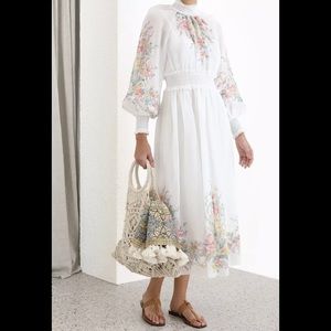 ZIMMERMANN Zinnia Shirred Long Dress US Sz 2-4
